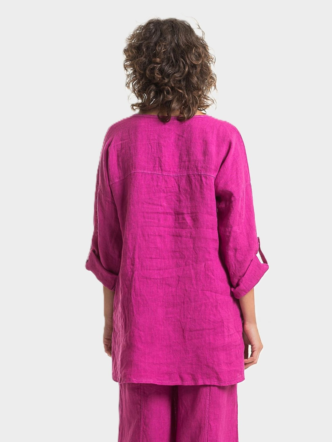 Orchidea Notch Neck Linen Tunic