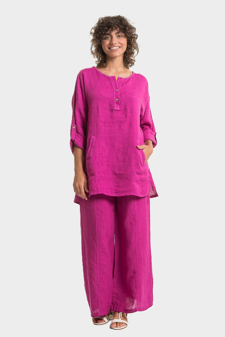 Orchidea Wide Leg Linen Pant