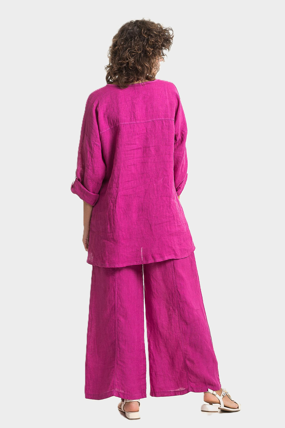 Orchidea Notch Neck Linen Tunic