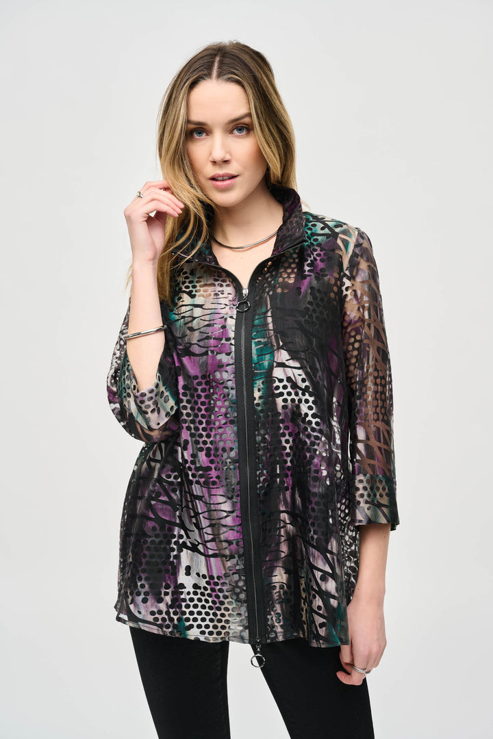 Organza Abstract Print Jacket