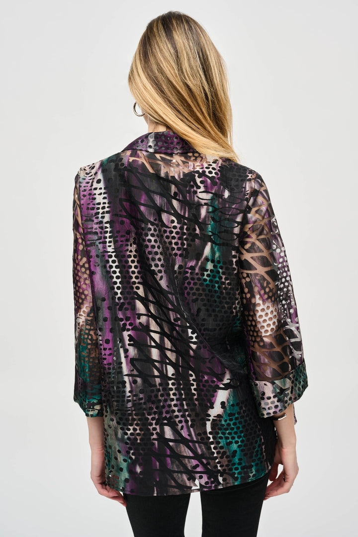 Organza Abstract Print Jacket