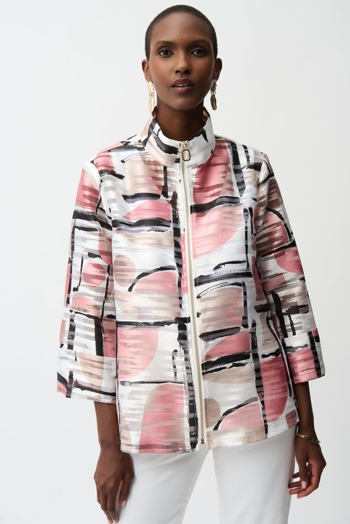 Organza Jacquard Abstract Print Jacket
