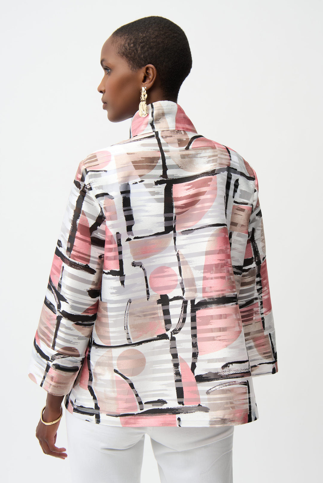 Organza Jacquard Abstract Print Jacket