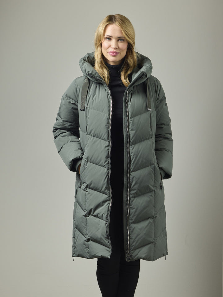 Padma Olive Quilted Down Coat
