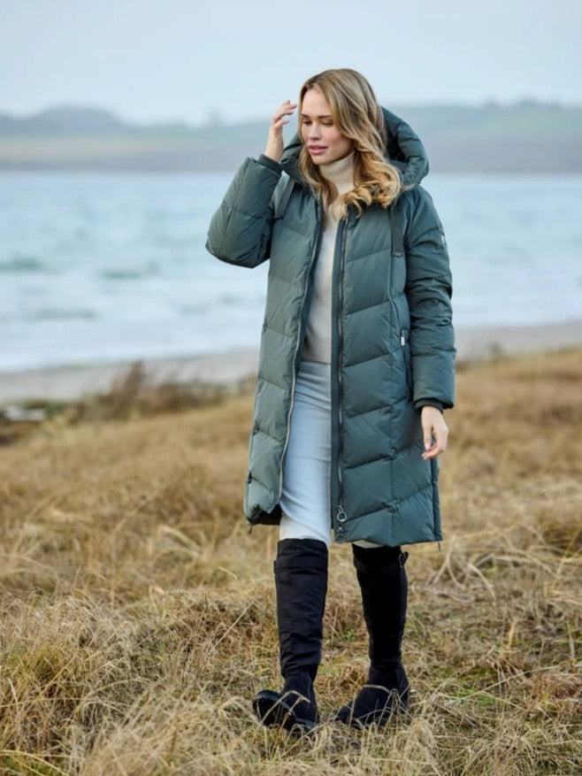 Padma Olive Quilted Down Coat