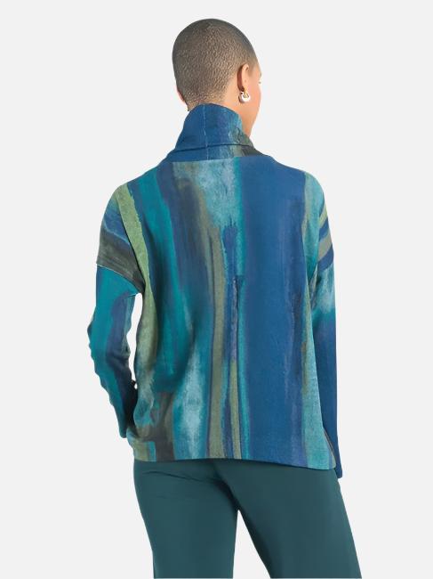 Paint Stroke Turtleneck Sweater Top