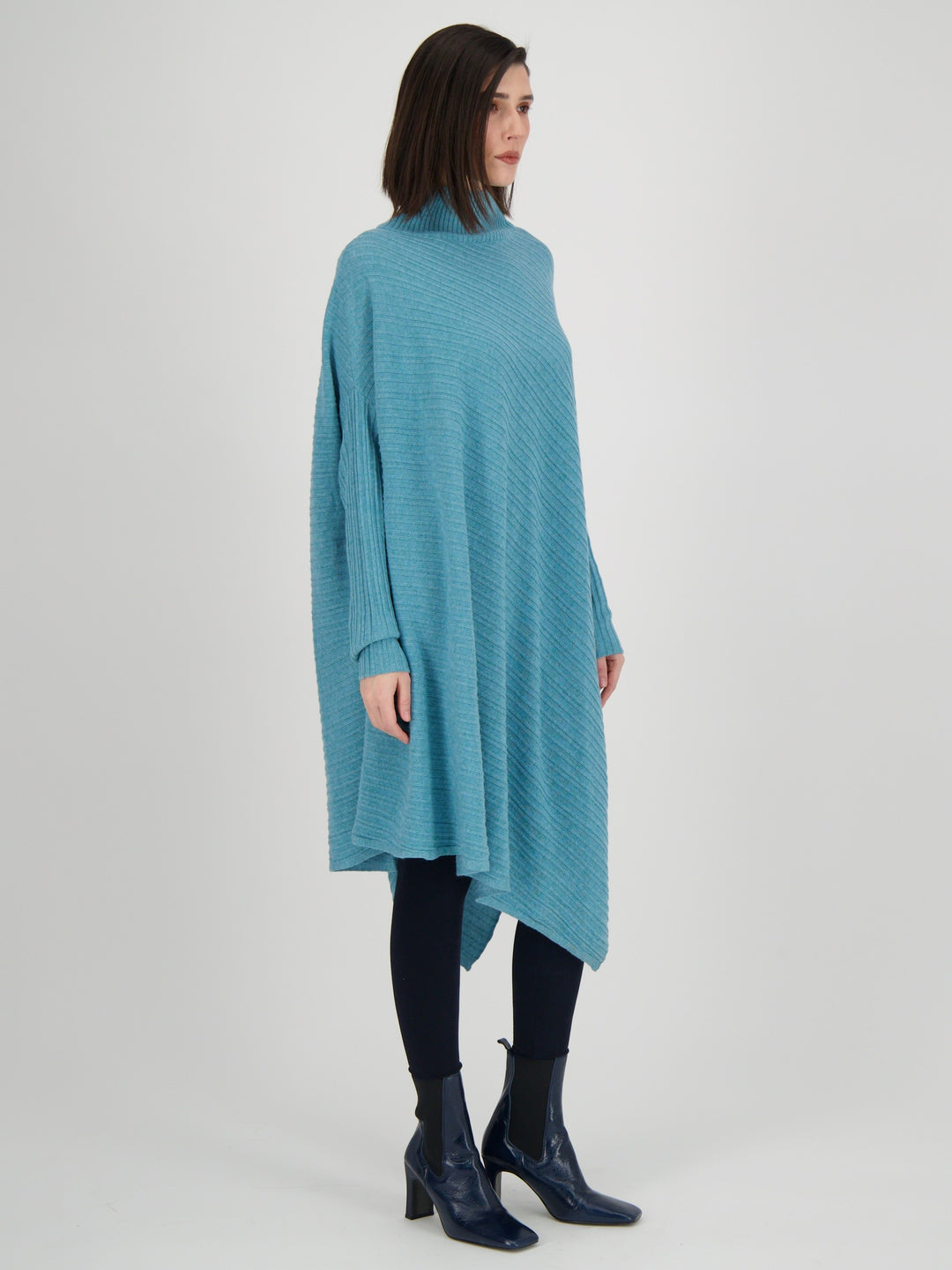 Peacock Asymmetrical Swing Sweater Dress