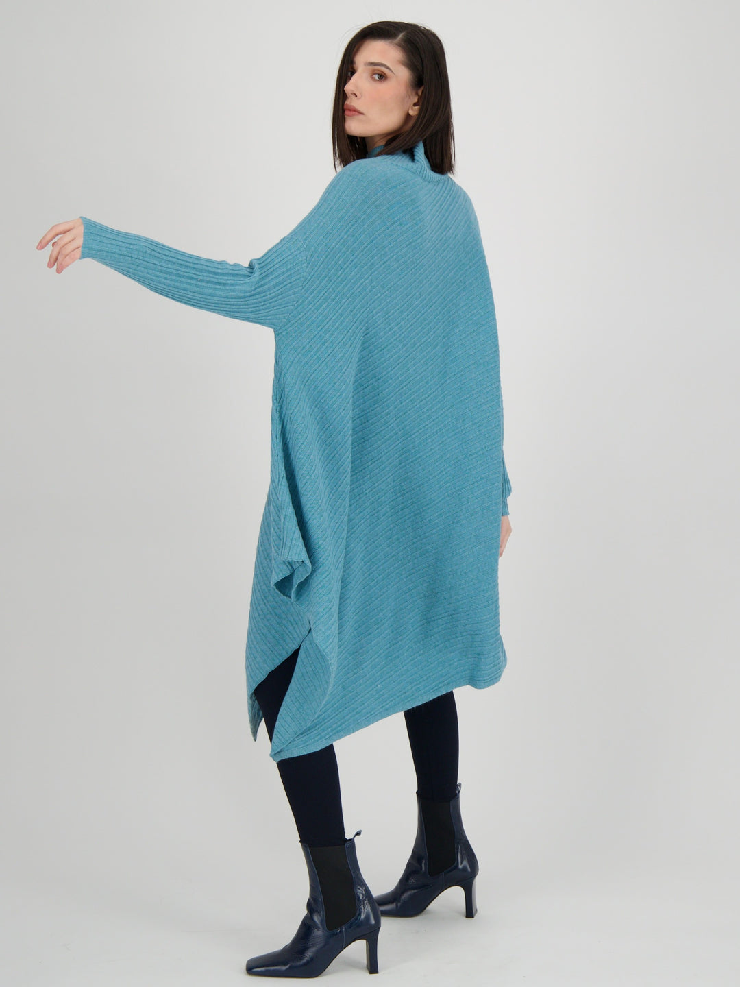 Peacock Asymmetrical Swing Sweater Dress