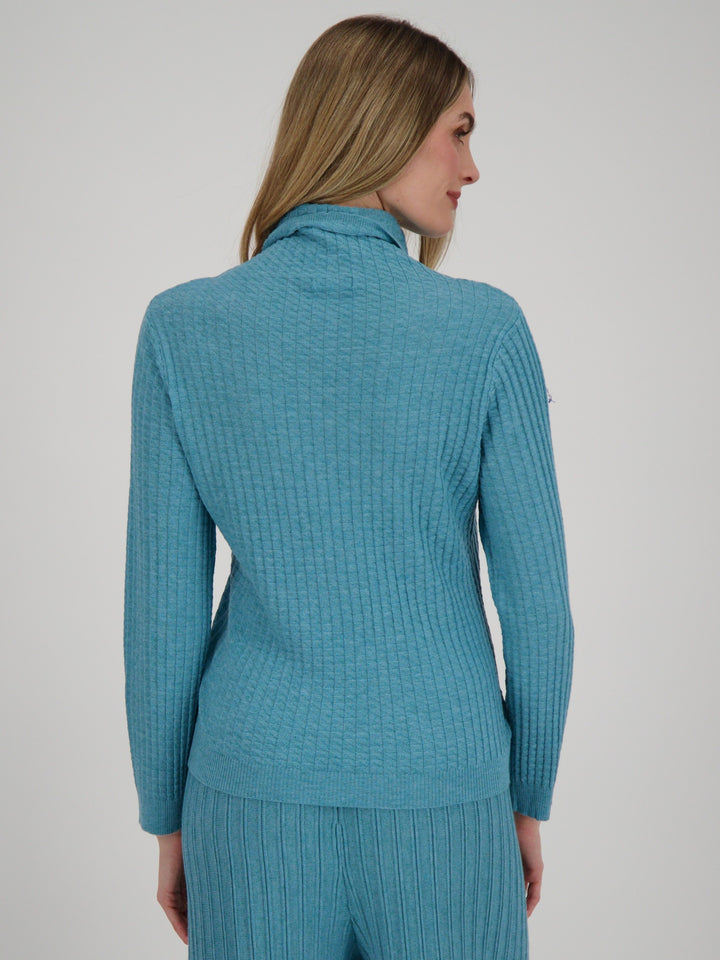 Peacock Waffle Knit Top