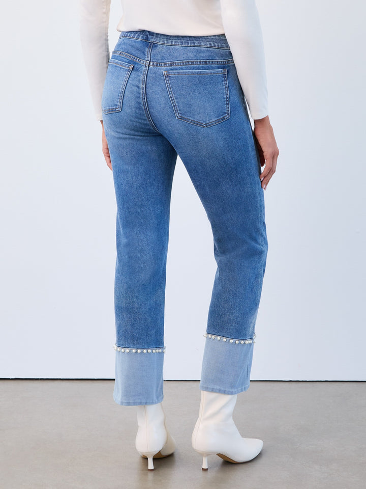 Pearl Cuff Pull On Ankle Jean