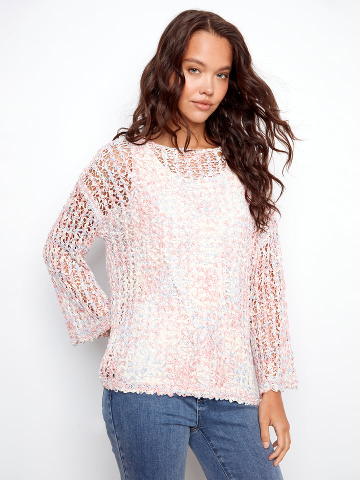 Peony Open Knit Crochet Sweater