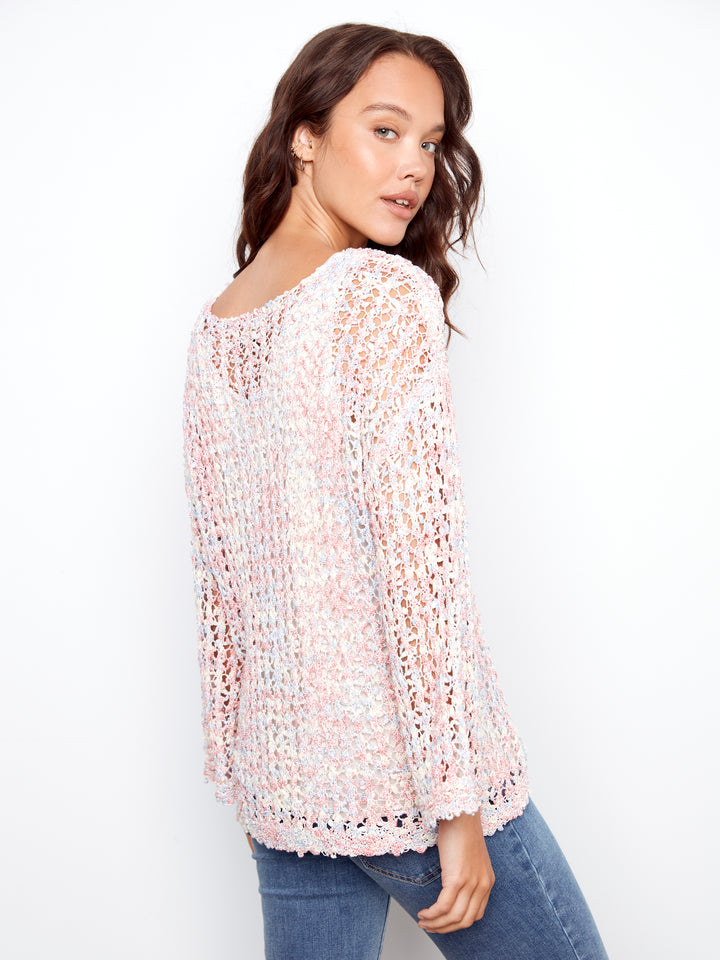 Peony Open Knit Crochet Sweater