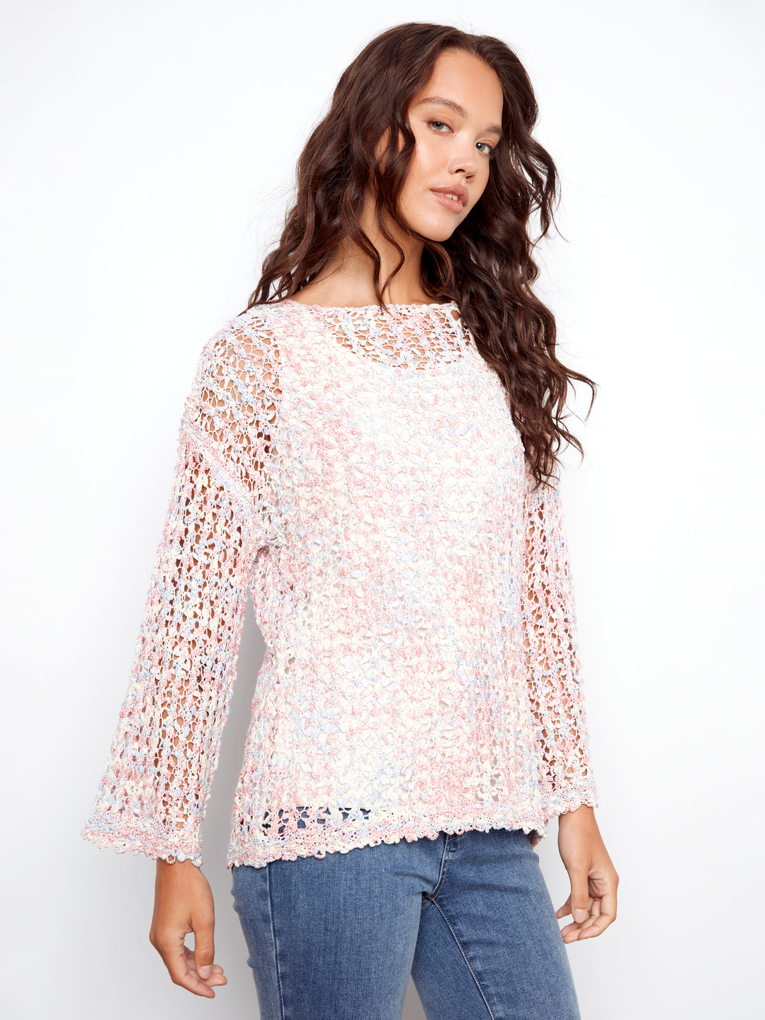 Peony Open Knit Crochet Sweater