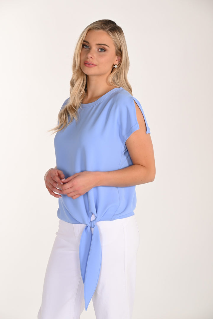 Periwinkle Split Sleeve Side Tie Top