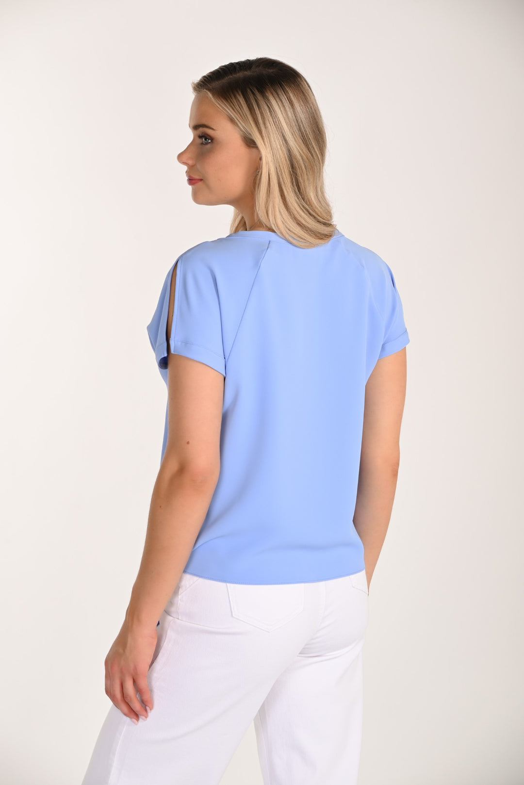 Periwinkle Split Sleeve Side Tie Top