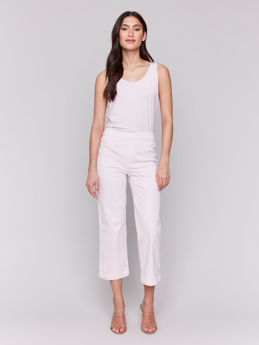 Petal Button Tab Pull On Crop Pant