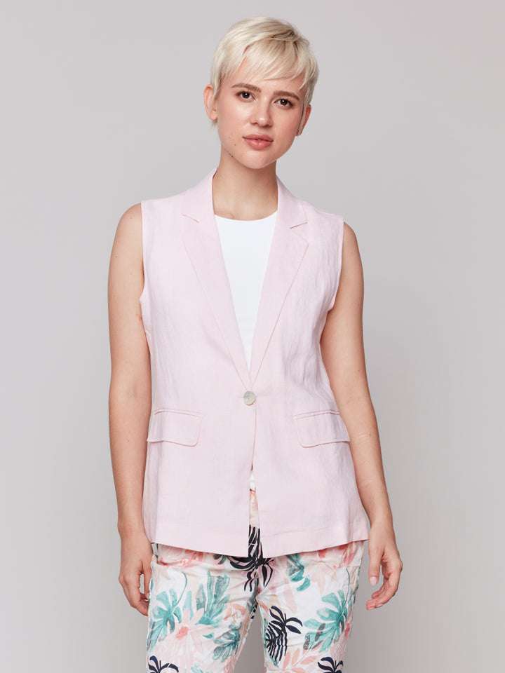 Petal Linen Tailored Vest