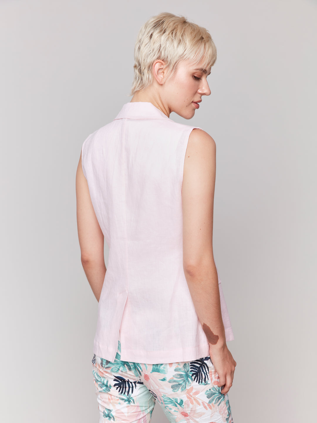 Petal Linen Tailored Vest