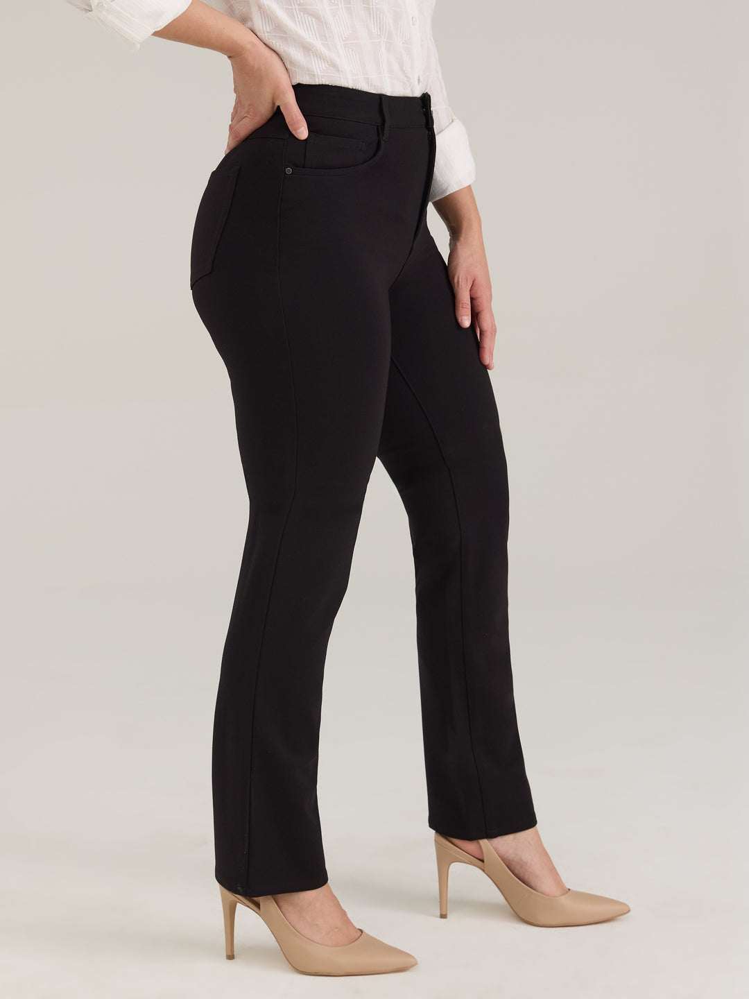 Petite Suzanne Black Straight Leg Ponte Pant