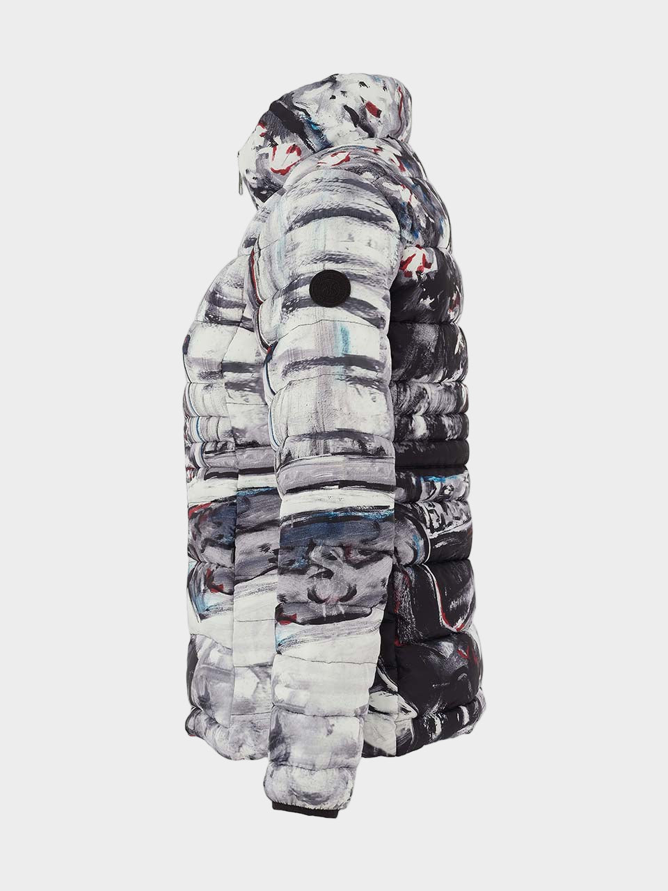 Piano Blues Print Short Puffer Coat