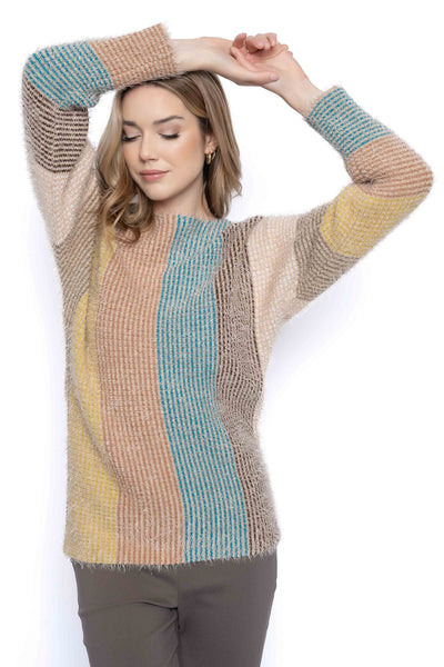 Pinecone Multi Stripe Eyelash Sweater