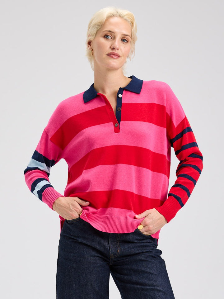 Pink Blah Blah Rugby Sweater