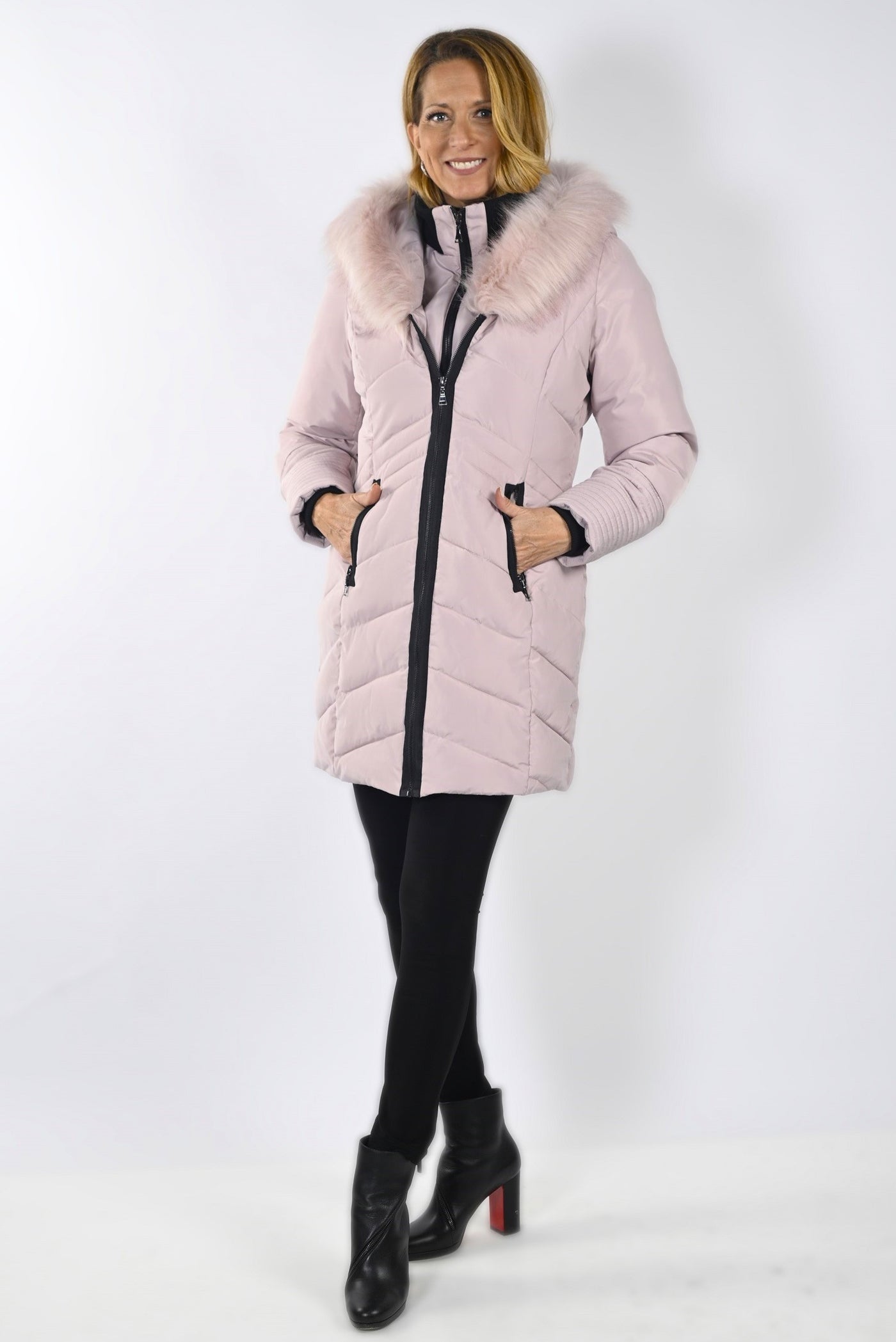 Pink Quilted Puffer Coat