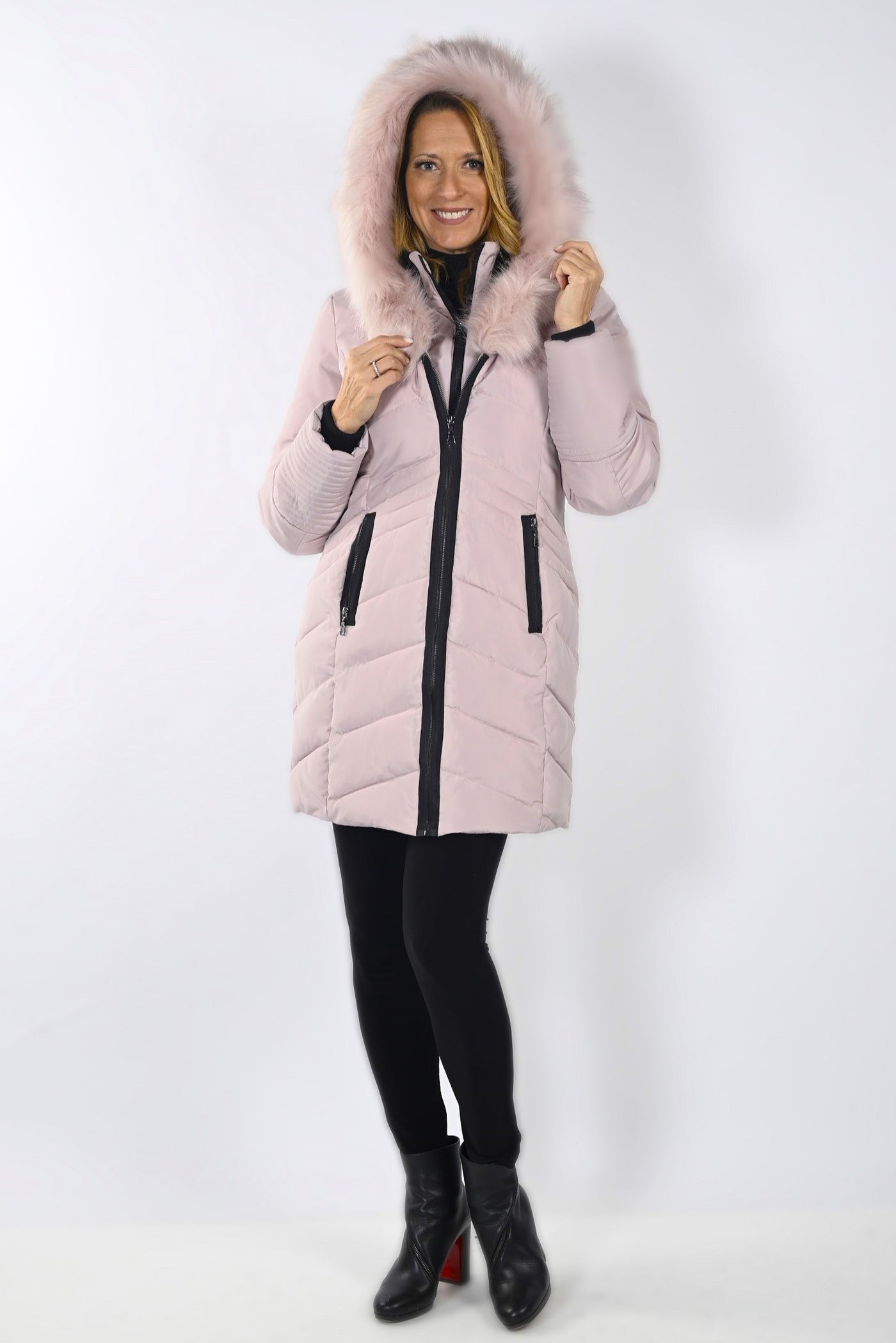 Pink Quilted Puffer Coat