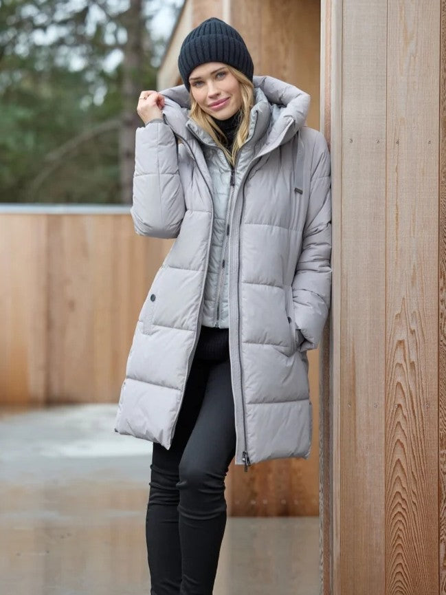 Pippi Grey Quilted Fooler Coat