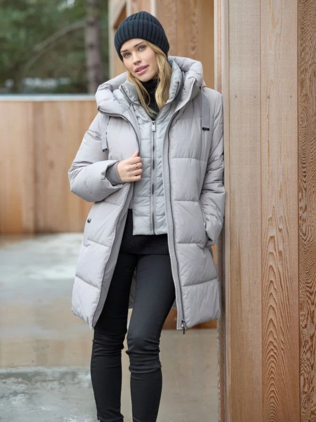 Pippi Grey Quilted Fooler Coat