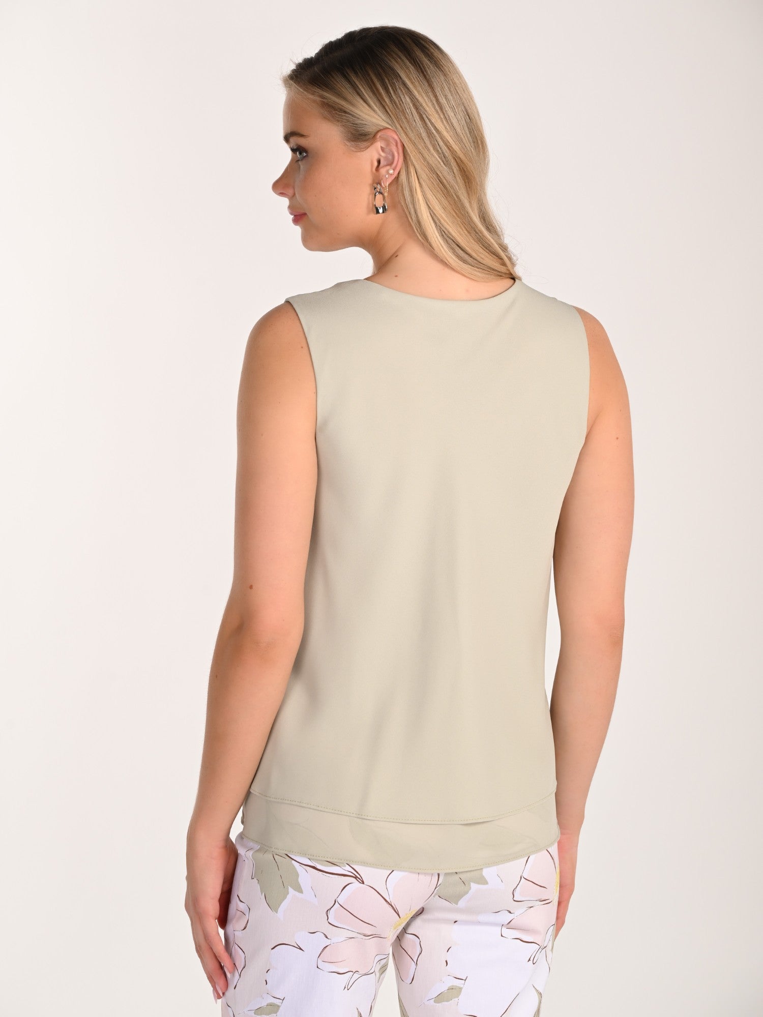 Pistachio V-Front Layered Essential Blouse | Cathy Allan Ladieswear