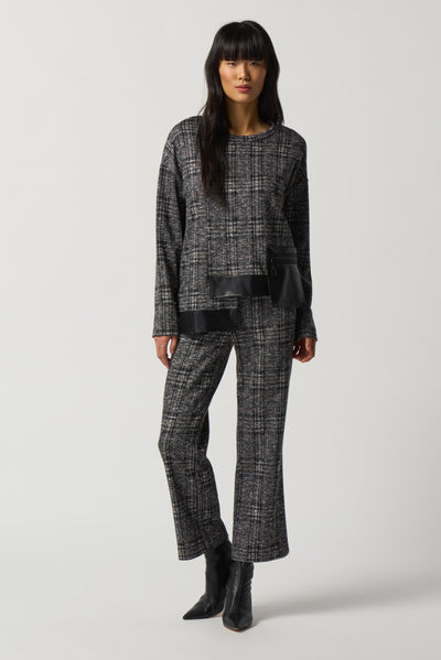 Plaid Jacquard Cropped Pant