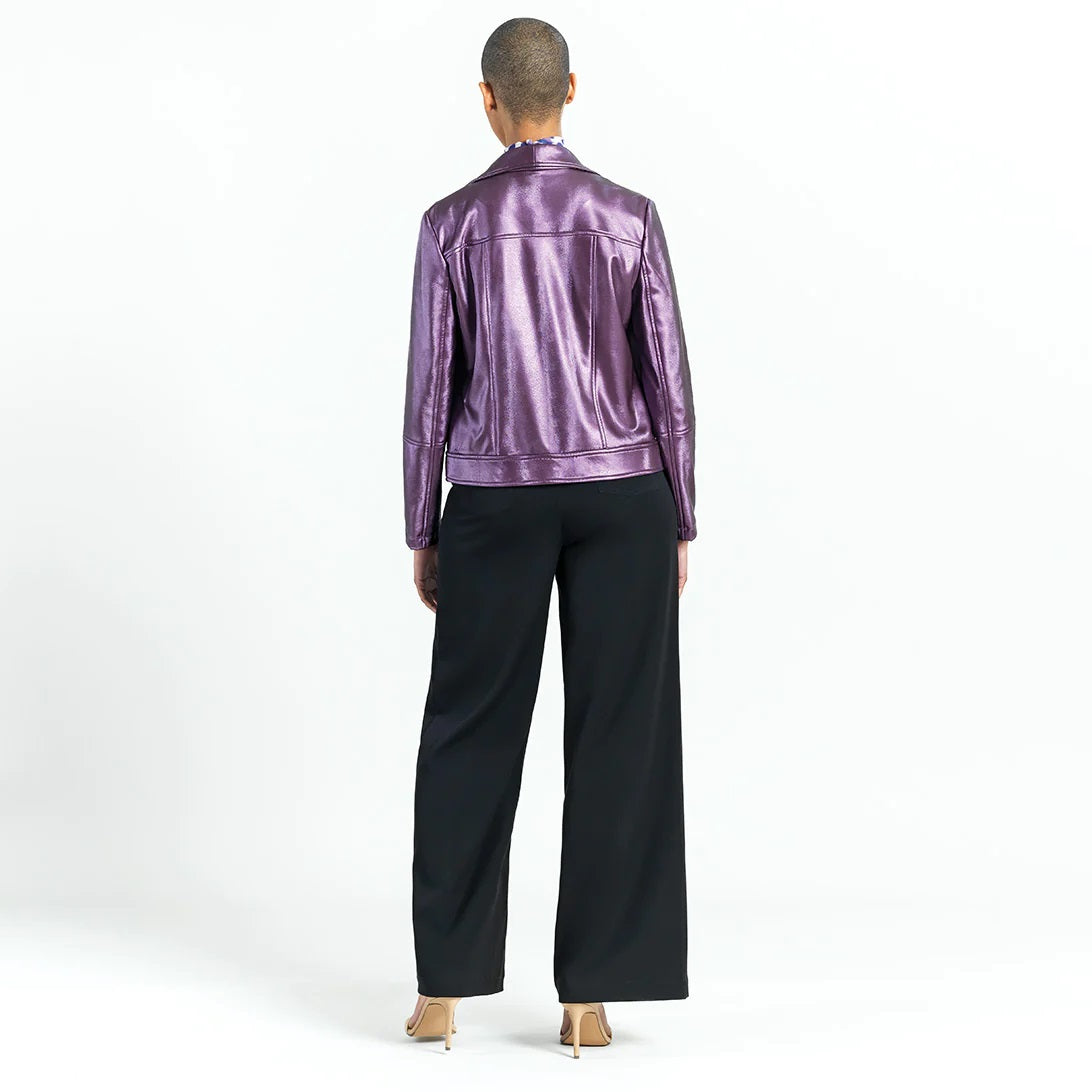 Plum Shimmer Moto Jacket