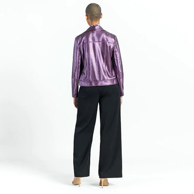 Plum Shimmer Moto Jacket