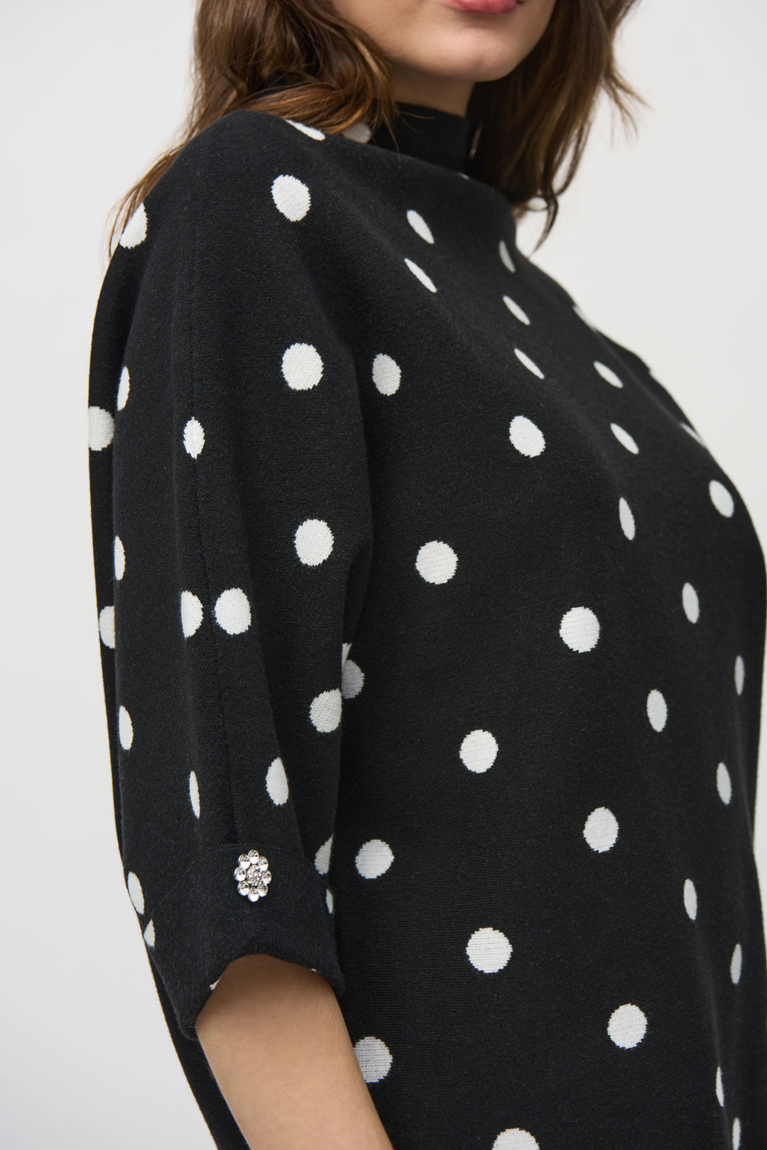 Polka Dot Jewel Detail Sweater