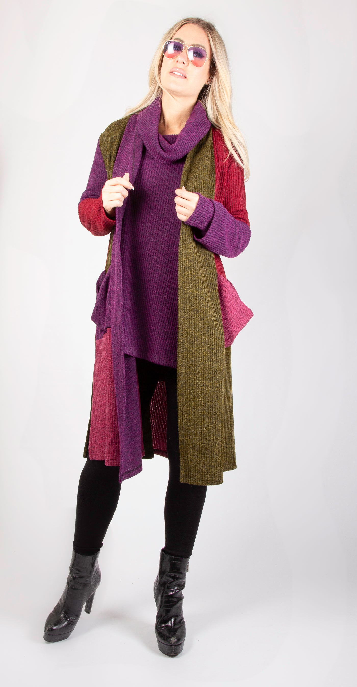 Pomegranate Winter Sangria Long Cardigan