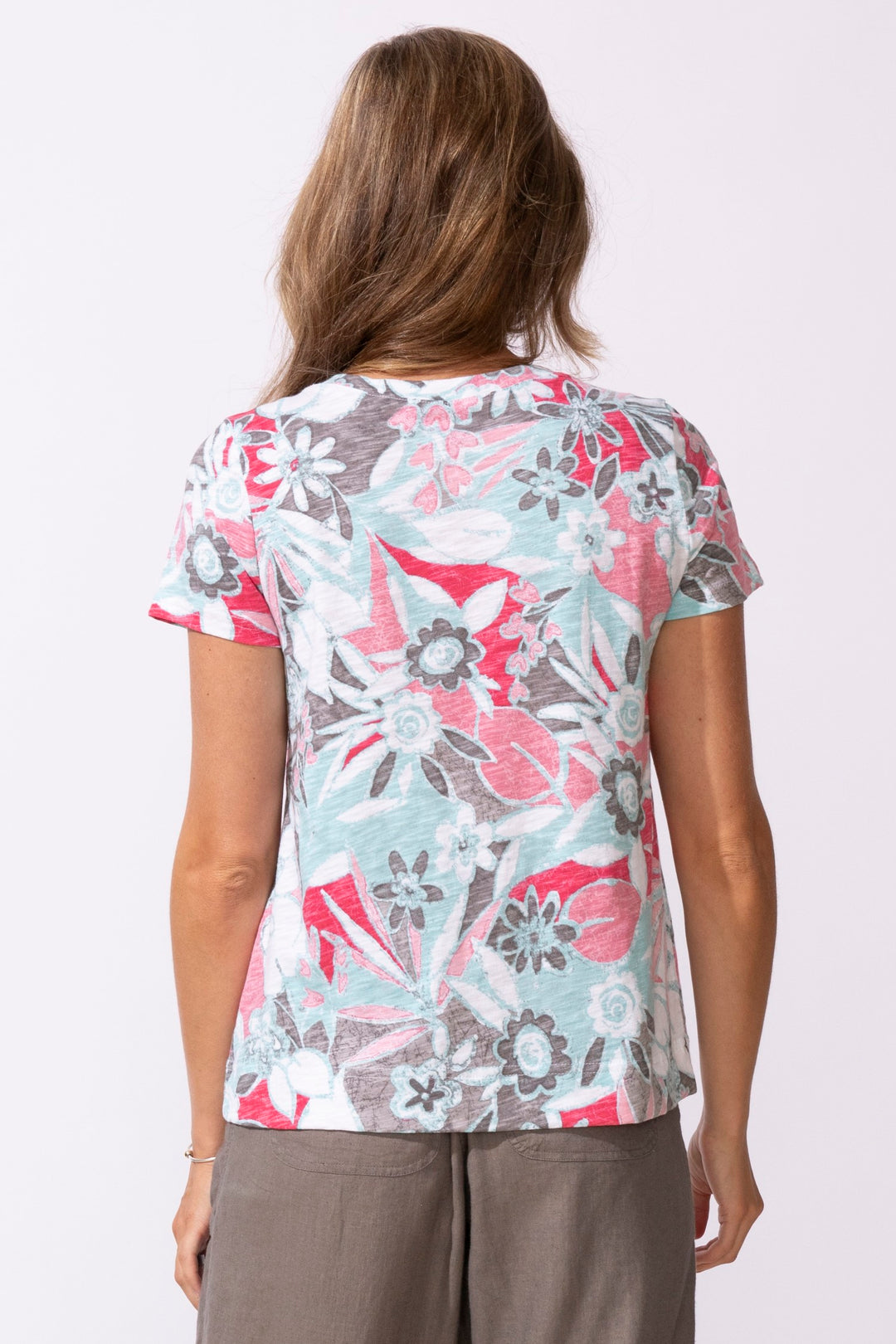 Poppy Fiji Floral V-Neck Tee