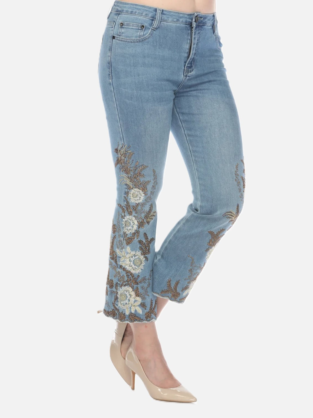 Poppy Floral Jewel Embroidered Jean