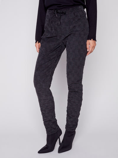 Port Print Stretch Suede Crinkle Jogger Pant
