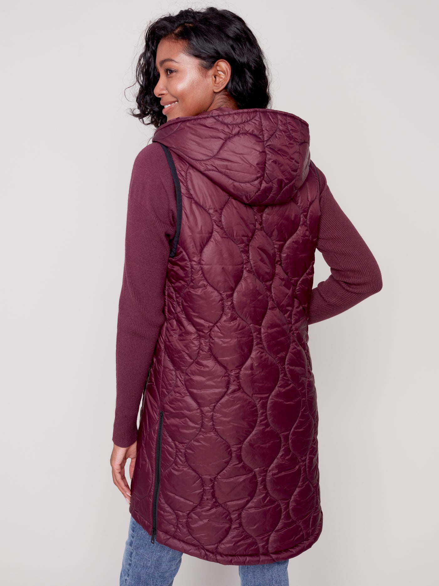 Port Quilted Long Puffer Vest