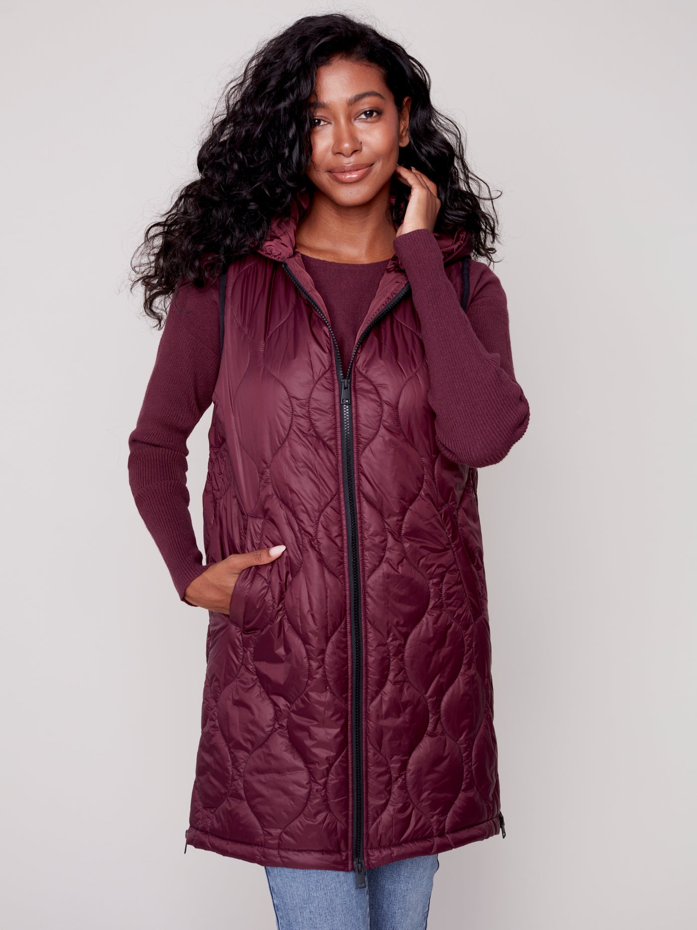 Port Quilted Long Puffer Vest