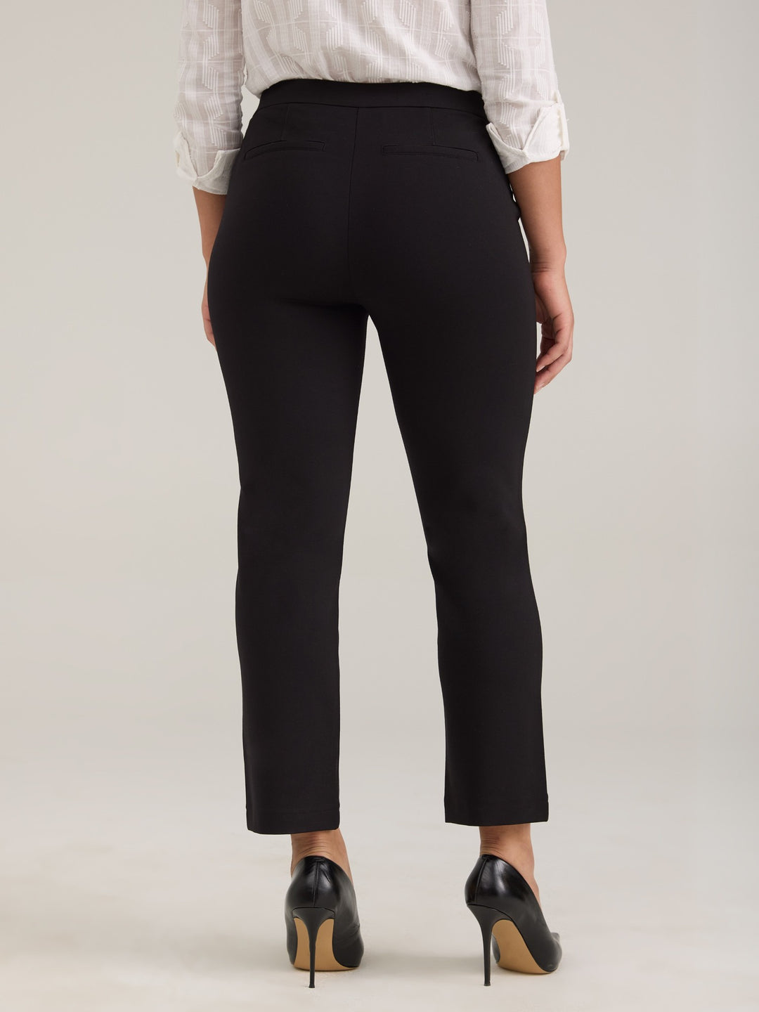 Pull On Black Straight Leg Ankle Ponte Pant