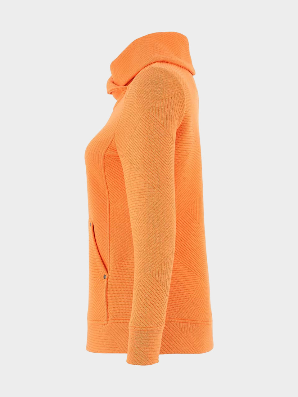Pumpkin Mixed Lines Jacquard Cowl Neck Top