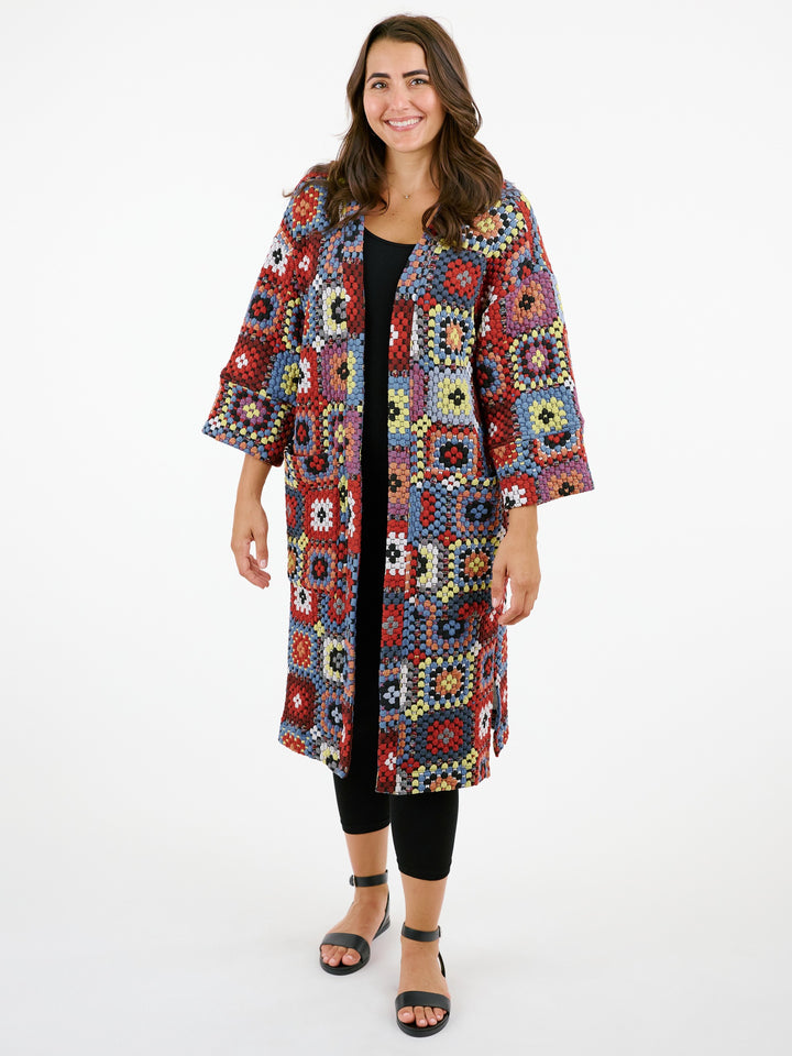 Queenston Patchwork Crochet Duster Cardigan