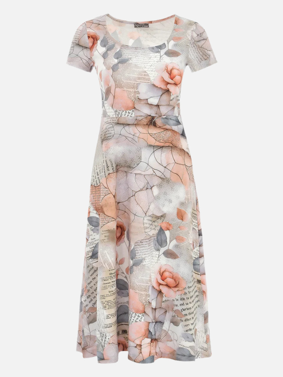 Quiet Rose Scoop Neck Midi Dress