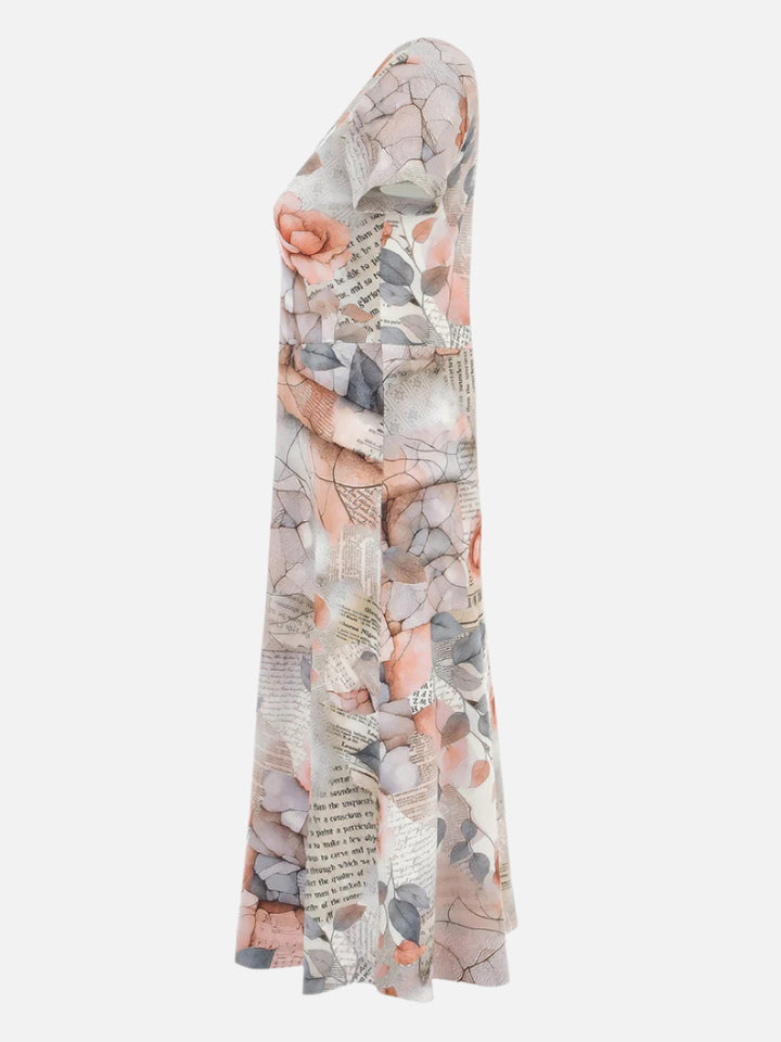 Quiet Rose Scoop Neck Midi Dress