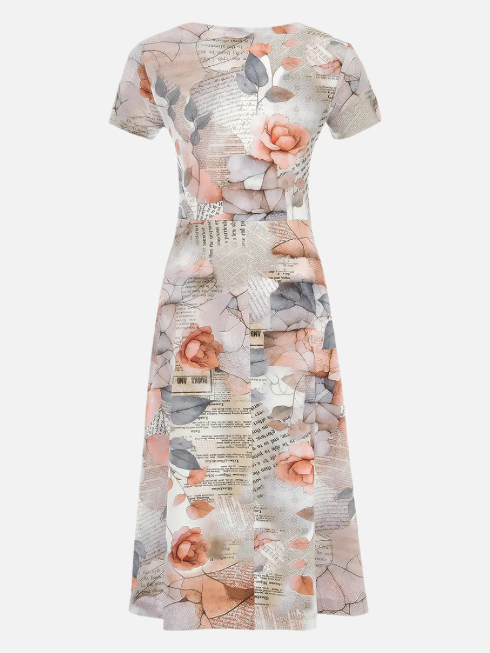 Quiet Rose Scoop Neck Midi Dress