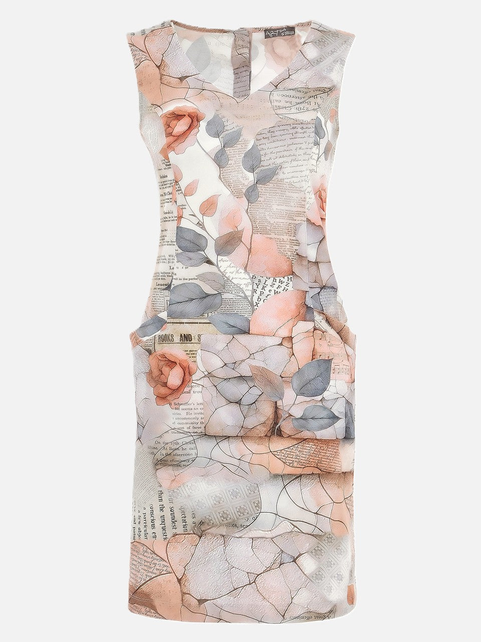 Quiet Rose V-Neck Pocket Dress