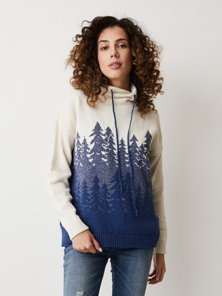 Retro Blue Thalia Tree Sweater