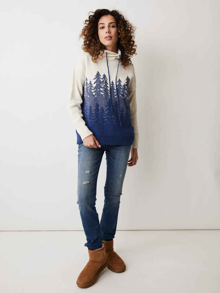 Retro Blue Thalia Tree Sweater